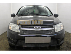 Защита радиатора Lada Granta 2014- лифтбек, седан (2 части) black PREMIUM