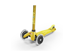 Самокат Mini Micro Deluxe Жёлтый со светящимися колёсами
