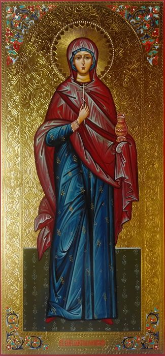 Анастасия Узорешительница, Римляныня, Иллирийская, Святая великомученица. Рукописная мерная икона.