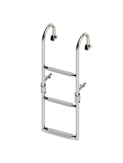 Трап складной с горизонтальным креплением, 3 серых ступени (ширина 270 мм.)