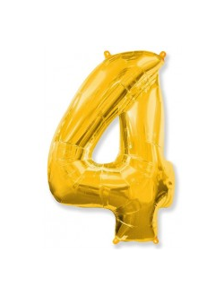 Шар фольга, размер макси, цифра четыре.