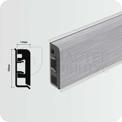 Плинтус для столешницы Thermoplast AP630 серебро матовое