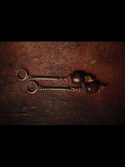 Благотворительность. Бохо-серьги &quot;Посох Лешего&quot;