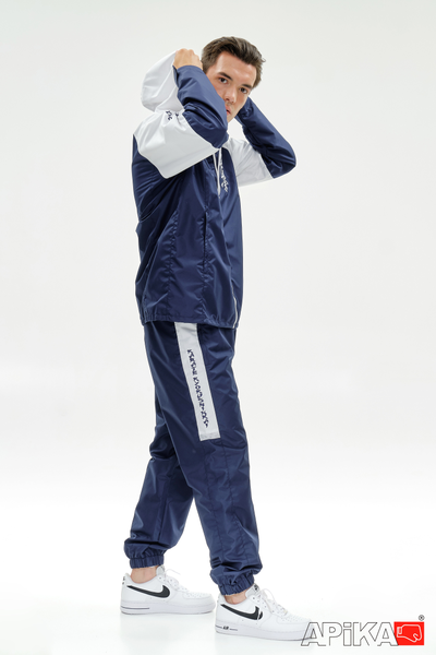 APIKA ветрозащитный тренировочный спортивный костюм темно-синий