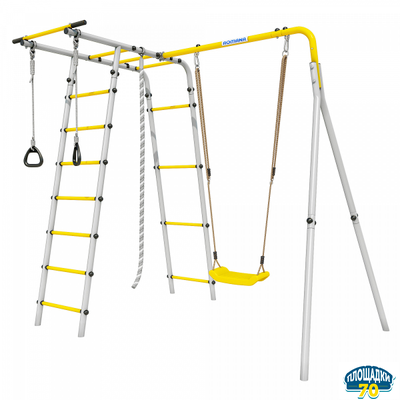 Детский спортивный комплекс для дачи ROMANA Лесная поляна - 3 (желтый/серый)