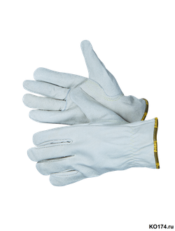 Перчатки цельнокожаные белого цвета Force