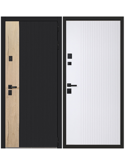 Стальная дверь «Конструктор» с электронной ручкой (УМНАЯ дверная РУЧКА С ОТПЕЧАТКОМ ПАЛЬЦА T888 black Черная)