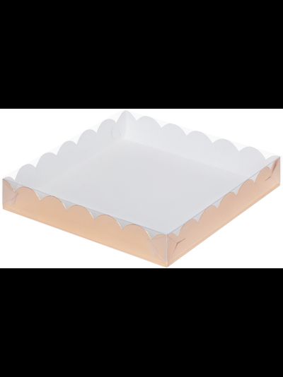 Коробка для печенья/пряников с прозр. кр. (золото), 155*155*35мм