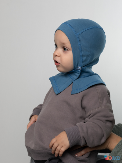 Шапка-шлем 24301-01 95%хлопок 5%лайкра, серо-голубой 42-44