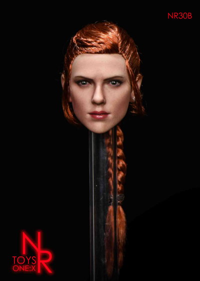 Женская голова (скульпт) - Черная Вдова, Наташа Романофф (коса) - 1/6 scale Female Agent Hair transplantation and braid head carving (NR30B) - NRTOYS