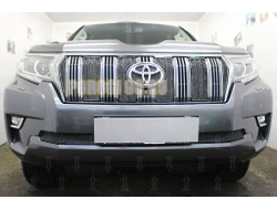 Защита радиатора Toyota Land Cruiser Prado 150 2017- black низ PREMIUM