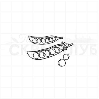 Штамп для скрапбукинга стручки зеленого горошка