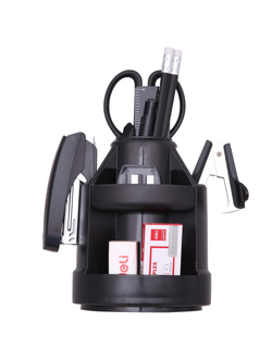 Набор настольный Deli E38250A 15 предметов черный вращающийся