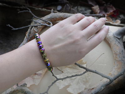 Браслет "Кристаллы осеннего волшебства" с месяцем и цветами