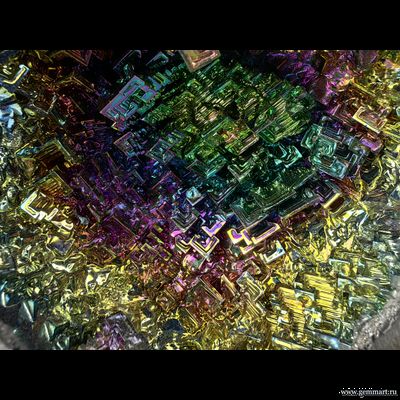 Висмут, кристаллы с побежалостью. Германия. 110*108*40мм