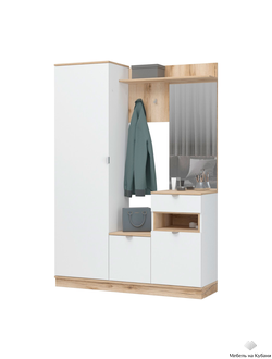 Юкки ПР-1400 прихожая Дуб делано/Белый