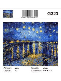 Картина по номерам Звёздная ночь над Роной g323 (40x50)