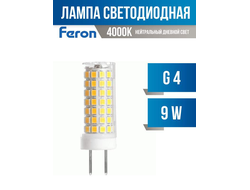 Лампа Feron G4 230V 9W(750lm) 4000K 4K JCD 63x18 прозрач. LB-434 38144
