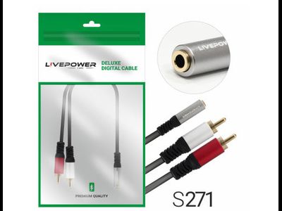 Кабель Аудио Premium H246 AUX Jack 3,5mm/F to 2RCA/M 300mm