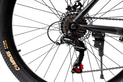 Велосипед FET technics 27,5" black-red (21 скорость, Shimano, дисковые тормоза)