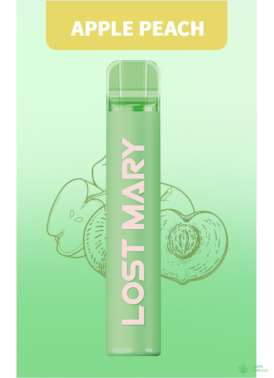 Одноразовая электронная сигарета LOST MARY CM1500, 2%, 4,8 мл, 850 мАч, 1500 затяжек (Apple Peach)