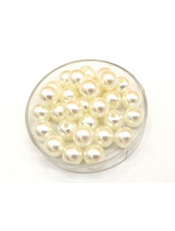 Бусины пластиковые под жемчуг 8 мм, цвет молочный
