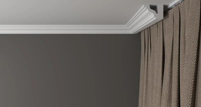 Потолочный плинтус DECOR-DIZAYN DD28, из дюрополимера, под покраску, ударопрочный