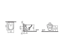 Комплект: подвесной безободковый унитаз с тонким дюропластовым сиденьем микролифт VitrA Zentrum, 5795B003-6077