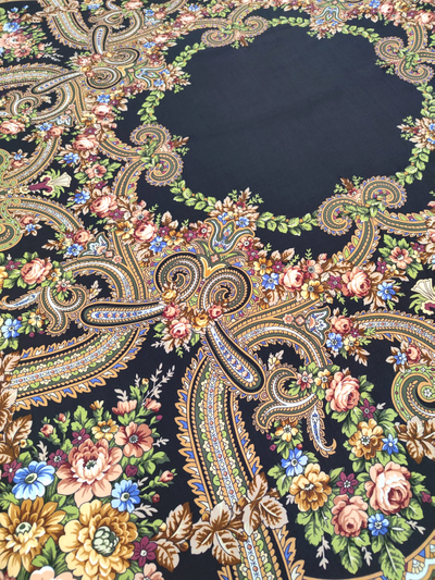 Павловопосадский платок Небесный 391-18