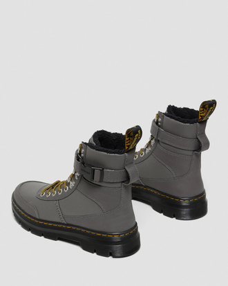 Dr. Martens COMBS TECH FAUX FUR-LINED CASUAL BOOTS черно-серые