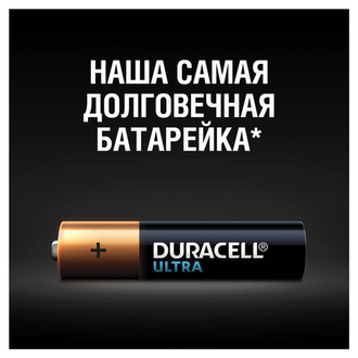 Батарейки КОМПЛЕКТ 2 шт., DURACELL Ultra Power, AAA (LR03, 24А), алкалиновые, мизинчиковые, блистер