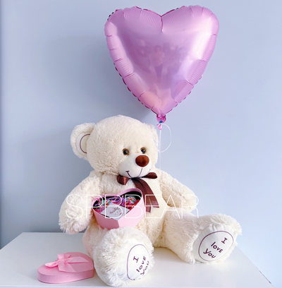 Подарочный набор №11 - Плюшевый мишка 85 см, Шар сердце, Киндер бокс малый