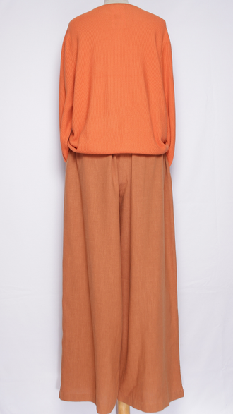 Брюки "Широкие палаццо крапива" терракот, мокко р.48-54