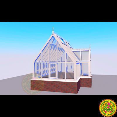 Зимняя английская теплица с холлом ЭЛИЗАБЕТ размером 5800 Х 4200 мм