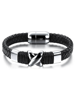 Дизайнерский кожаный браслет X-Bistup