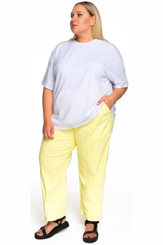 Женские летние зауженные брюки арт. 2231704 (цвет желтый) Размеры 52-72