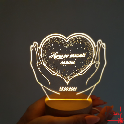 Ночник из акрила "Начало нашей семьи"