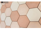 Декоративная облицовочная плитка гексагон Kamastone Соты 3251 розовый, микс