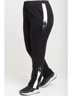 Спортивные брюки с лампасами ПЛ 7913 черный (48-72).