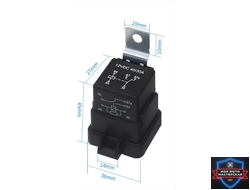 Реле 5-х контактное 12V 40А водонепроницаемое с колодкой и проводами (AMPV4W012Z2)