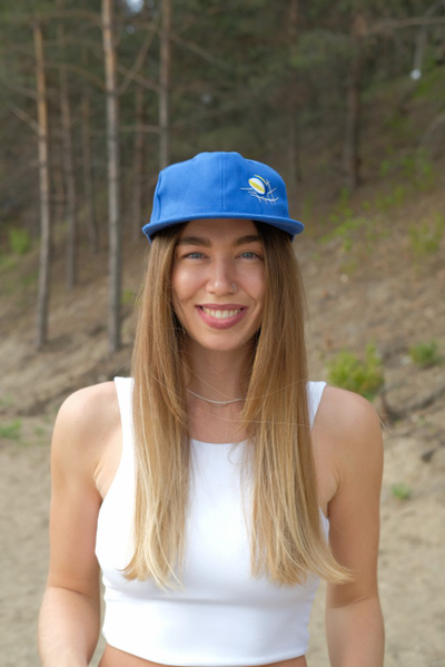 Кепка с прямым козырьком синяя (мяч пляжный)