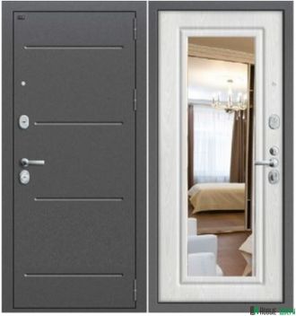 Metallicheskie Dveri Serii Groff Vhodnaya Dver Groff R2 206 P 25 Belenyj Dub S Zerkalom V Nalichii