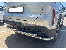 Защита заднего бампера угловая большая двойная Папа Тюнинг d60/42 для TENET T7 2025-