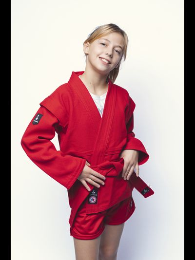 Куртка детская для самбо плетеная ВФС BRAVEGARD Junior красная