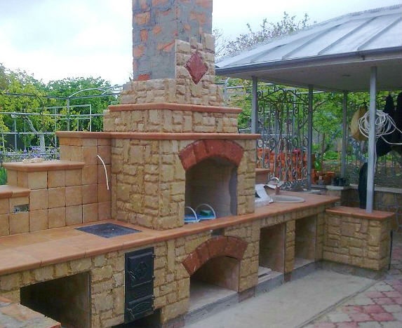 Работы с диким камнем изготовление барбекю, мангала, печи, камина из ...