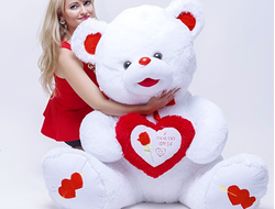 Огромный плюшевый медведь 170 см белый Ник