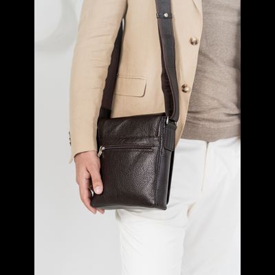 Кожаная мужская сумка Vallecorsa black (арт. 5044-01)