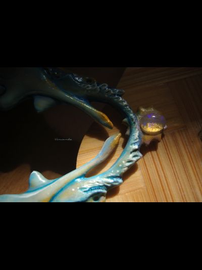 Коллекционное украшение из фарфора - колье с лебедями "Музыка солнечной птицы"