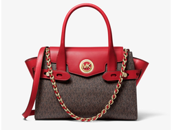 Сумка сэтчел Michael Kors Carmen Small красно-коричневая