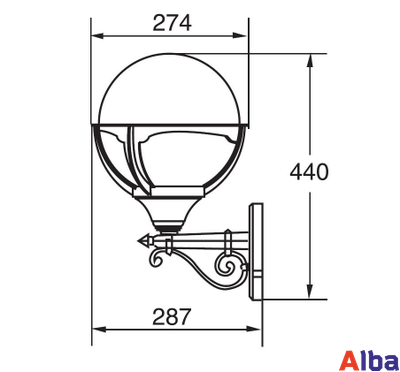 Светильник настенный парковый  GENOVA 88101 Bl UP